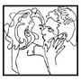 Wallity Kiss Me 1 Escultura de pared decorativa de metal negra
